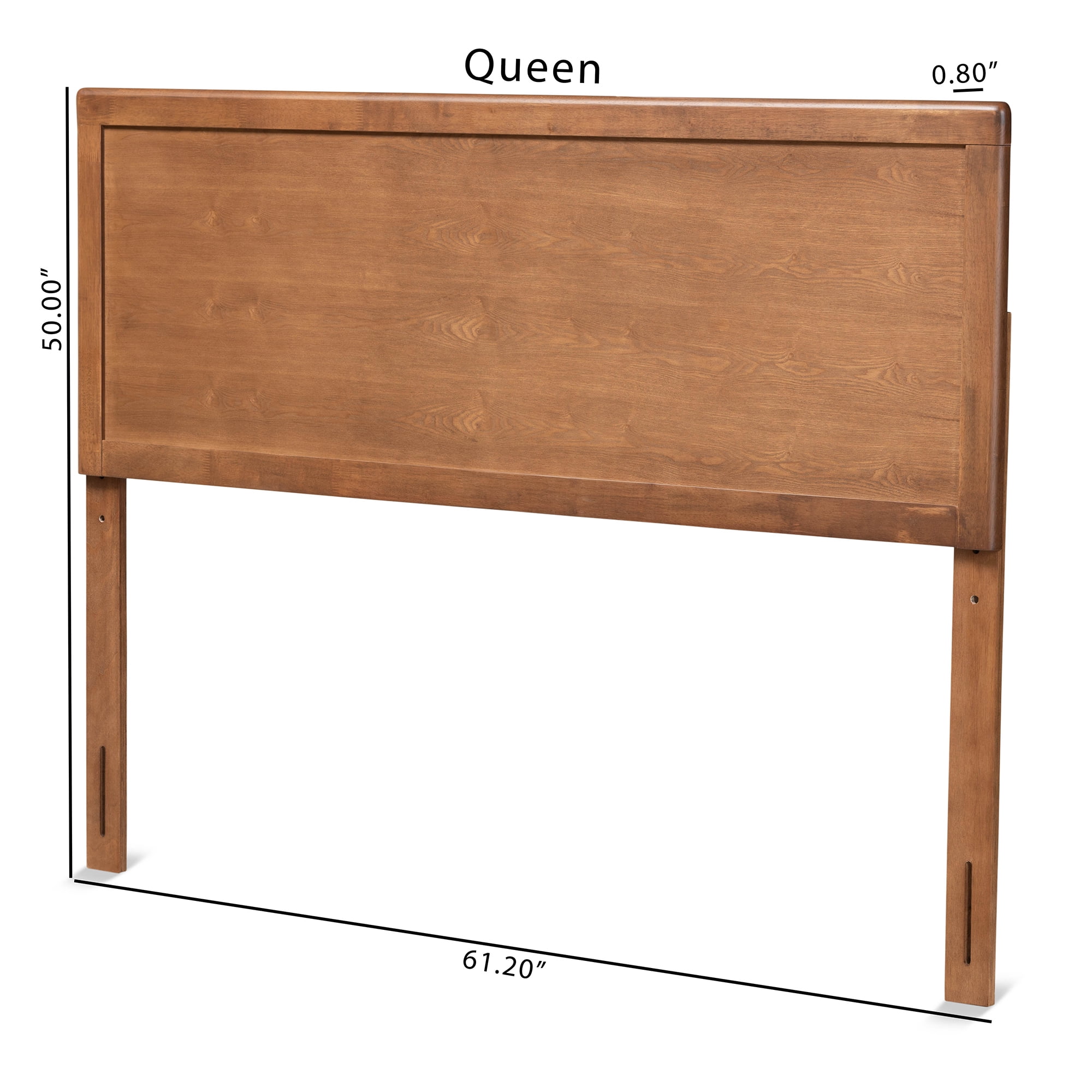 Baxton Studio Alan Contemporary/Modern Panel Back Support Engineered Wood Headboard, Full, Ash Walnut