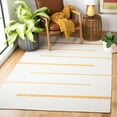 thumbnail image 2 of SAFAVIEH Montauk Oswald Geometric Striped Cotton Area Rug, Ivory/Gold, 6' x 6' Square, 2 of 9