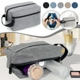 thumbnail image 3 of Travel Toiletry Bag - Stylish Oxford Cloth Organizer, Lightweight & Portable Design with Separate Compartments and Pockets for Easy Access, 22x16x10cm, 3 of 9