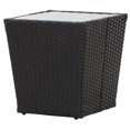 thumbnail image 3 of vidaXL Tea Table Black 41.5x41.5x43 cm Poly Rattan and Tempered Glass, 3 of 5