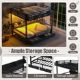 thumbnail image 5 of Queen over Queen Bunk Bed with Storage Shelves and Drawers, Metal Multifunctional Bunk Beds with USB Ports and LED Lights, Convertible Lower bed Full for Guest Room, Bedroom, Dorms, Black, 5 of 21
