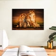 thumbnail image 3 of Elephant Stock Lion Family Wall Art - Horizontal Canvas Wall Art - Hallway Wall Decor - Animal Canvas - Green And Black Decor By Wouter Rikken - 12" x 8", 3 of 8