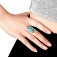 thumbnail image 5 of Bohemian Vintage Green Turquoise Oval Statement .925 Silver Ring-9, 5 of 5