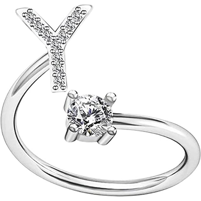 Letter Open Ring Adjustable Women Rings ,Adjustable Fashion Premium Letter Ring Suitable For Girlfriend And Wife Y