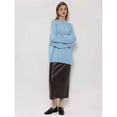 thumbnail image 4 of Suéteres de Gran Tamaño para Mujer, Conjuntos de Otoño 2025, Cuello Redondo, Mangas Largas, Jerseys de Punto A . Azul M, 4 of 8