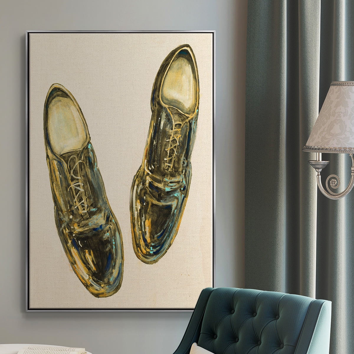 The Shoe Fits I V1 Framed Premium Gallery Wrapped Canvas - Ready to Hang - 17 x 25 - Silver Floating Frame