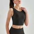 thumbnail image 2 of Sujetador deportivo de cuello alto para mujer - Largo, impacto medio, sin aros, acolchado, camiseta corta para yoga/gimnasio - Tallas S-XL, 2 of 5