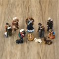 thumbnail image 3 of Injueey 11 Uds. Figuritas de natividad efecto artesanal tradicional adornos de Jesús juego de escena religiosa ligera estatuas decoración de Decoración del hogar, 3 of 6