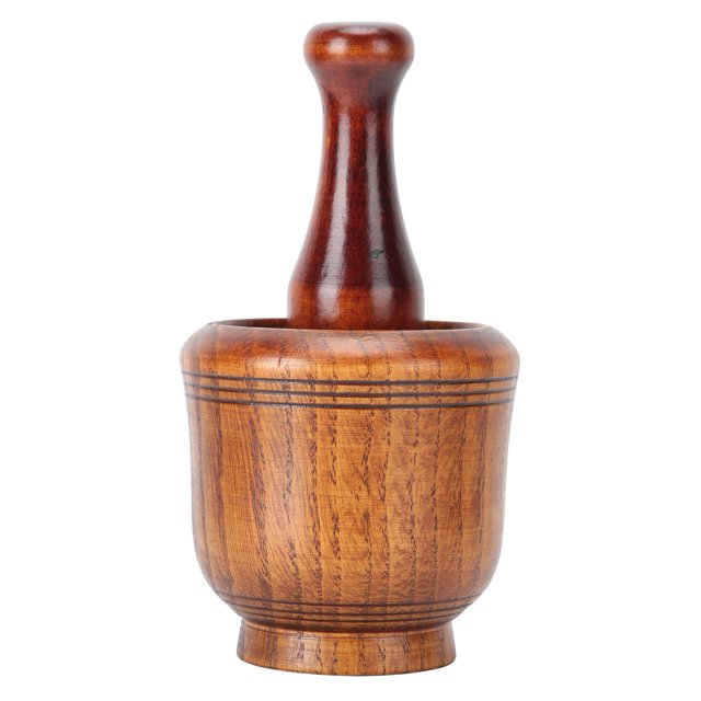 Herramienta de cocina, Tazón de molienda de madera Tazón de molienda doméstico Mortero de madera Diseño de clase mundial