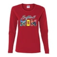 thumbnail image 2 of Wild Bobby, Colorful Softball Mom, Mother's Day, Women Graphic Long Sleeve T-Shirt, Red, X-Large, 2 of 3