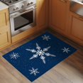 thumbnail image 3 of Christmas Snowflake Washable Small Entryway Area Rugs 2'x3', Blue Winter Classic Texture Low Pile Throw Rug Non-Slip Sturdy Edge Binding Carpet for Front Door Floor Room Entry, 3 of 9