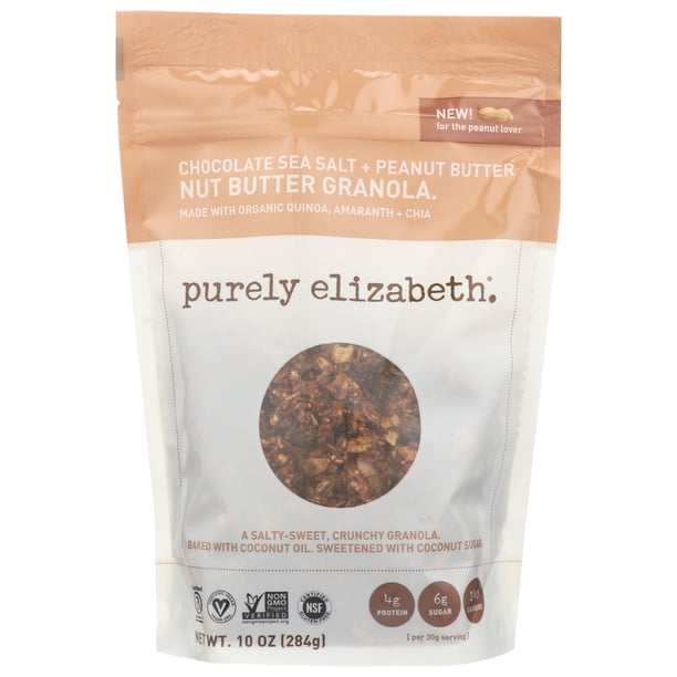Purely Elizabeth Chocolate Sea Salt + Peanut Butter Granola , 10 Oz