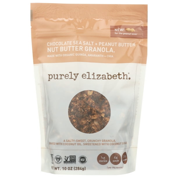 Purely Elizabeth Chocolate Sea Salt + Peanut Butter Granola , 10 Oz