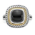 thumbnail image 5 of 925 Sterling Silver With Real 14kt Cabochon Onyx Ring Size: 7; for Adults and Teens; for Women and Men, 5 of 6