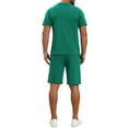 thumbnail image 3 of INSPIRE CHIC Men's 2 Pieces Sets Polo Shirt & Shorts Printed Knit Outfits XL Green, 3 of 6