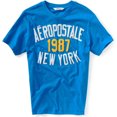 thumbnail image 1 of Aeropostale Mens Puff Paint 1987 New York Graphic playera, azul, pequeño Aeropostale Camiseta gráfica, 1 of 1