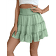 thumbnail image 2 of Falda Corta de Verano para Mujer, con Volantes, Cintura Alta, Informal, Estilo Bohemio, para Playa, con Pantalones Cortos Incorporados, Verde , Talla M, 2 of 7