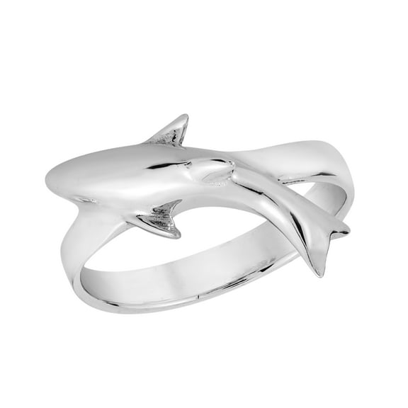 Sleek Fearless Shark .925 Sterling Silver Band Ring-6