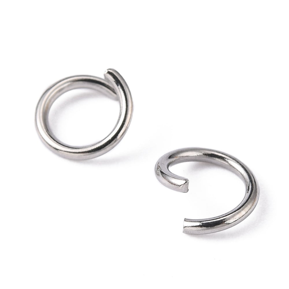 4000pc Resistant 304 Stainless Steel Open Jump Rings Round Stainless Steel 18 Gauge 7x1mm Inner Diameter: 5mm