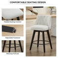 thumbnail image 2 of Peispie 25" Counter Height Bar Stools Set of 2, Swivel Linen Fabric Barstools with Tufted Back and Footrest, Modern Padded Kitchen Island Chairs for Dining Room & Home Bar, Solid Leg, Beige, 2 of 5