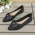 thumbnail image 6 of YLYL Women's Knit Ballet Flats Bow Breathable Mesh Pointed Toe Slip on Comfortable Dressy Shoes, 6 of 9