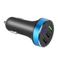 thumbnail image 3 of Cargador de coche portátil con 3 puertos USB, adaptador de viaje de carga rápida para teléfono móvil, 3 of 8
