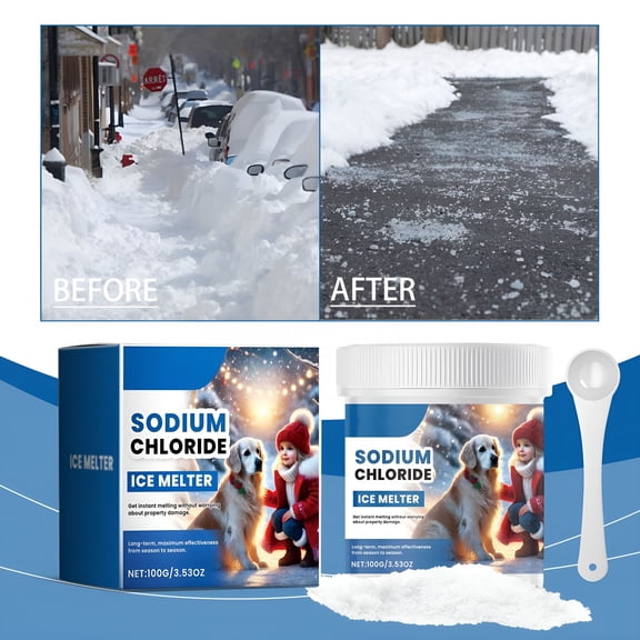 BANIRO Pet Friendly Ice Melt - Calcium Chloride Free,Pet Safe Ice Melter,Rock Salt Alternative - Time Release Deicer Formula (0.22lb)