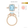 thumbnail image 4 of Angara Natural 2.45 Ct. Aquamarine with Diamond Halo Ring in 14K Rose Gold for Women (Ring Size: 3), 4 of 9