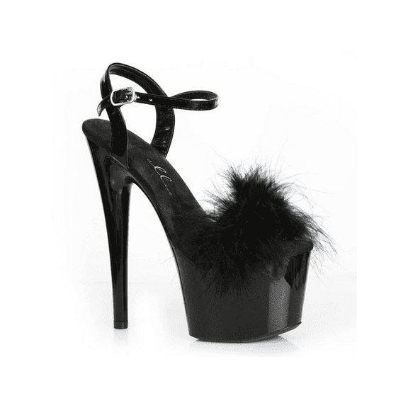705-WHITNEY, 7" Platform Sandal With Marabou