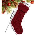 thumbnail image 3 of Medias navideñas grandes de punto de 45 cm para colgar en la chimenea, ideales para decorar las fiestas familiares (burdeos, marfil, 6 unidades), 3 of 5