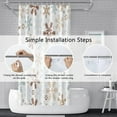 thumbnail image 4 of Christmas Shower Curtain for Bathroom 84x72inches X-mas New Year Decor Shower Curtain Set with Hooks Snow Flowers White Waterproof Fabric Shower Curtain, 4 of 6