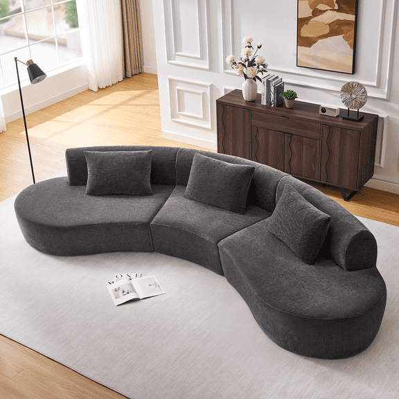 Cloud Sectional Couch,Modern Modular Sofa with Deep Seat,Upholstered Chenille Boneless Upholstered Couches for Living Room,No Assembly Required
