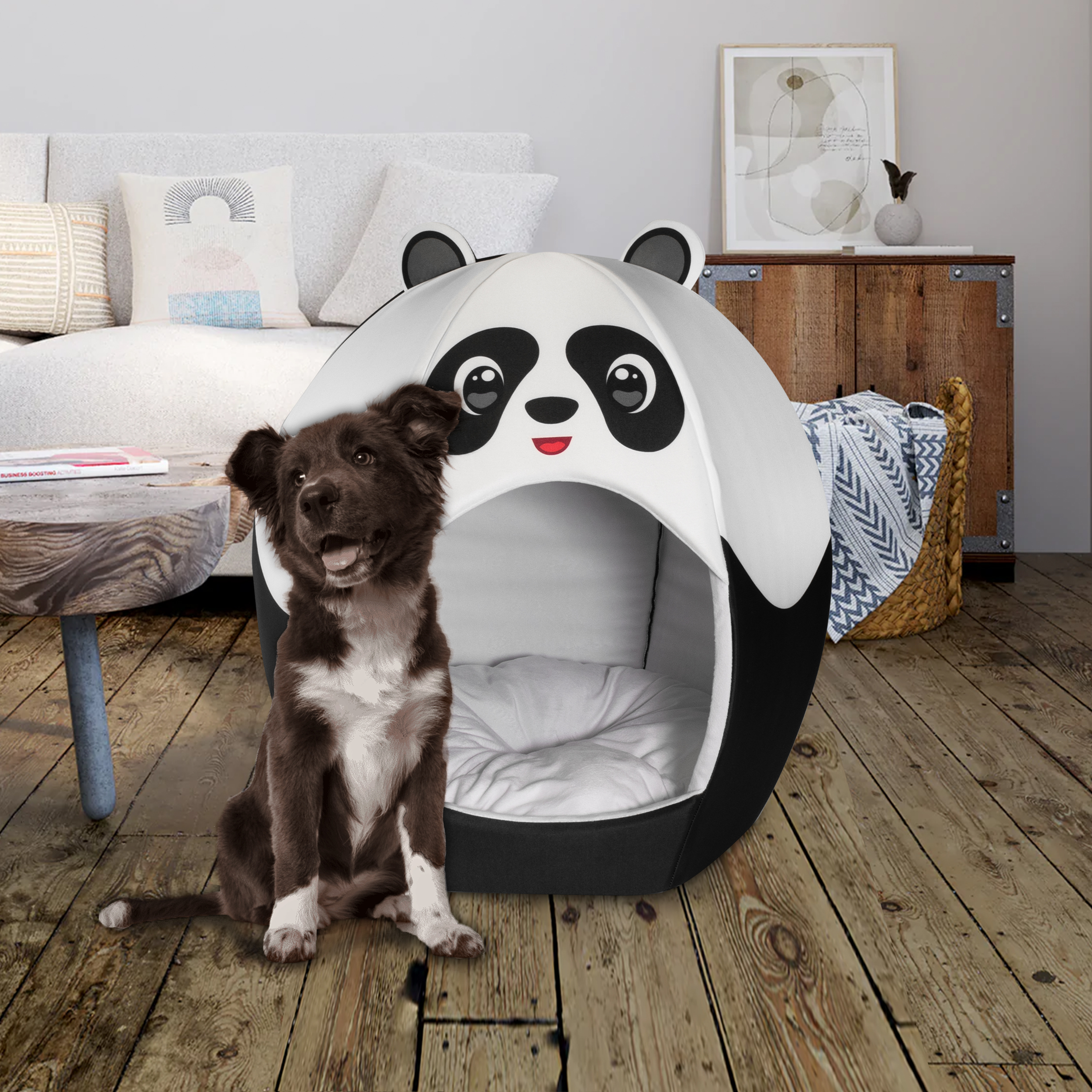 Maccabi Art Panda- Igloo Pet Bed for Dogs, Cats - Medium