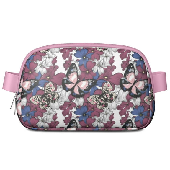 Artistic Butterfly Crossbody Bag for Women – Floral Fashion Waist Pack with Colorful Butterflies Pattern, Aesthetic Lightweight Sling Bag for Outdoor & Everyday Use