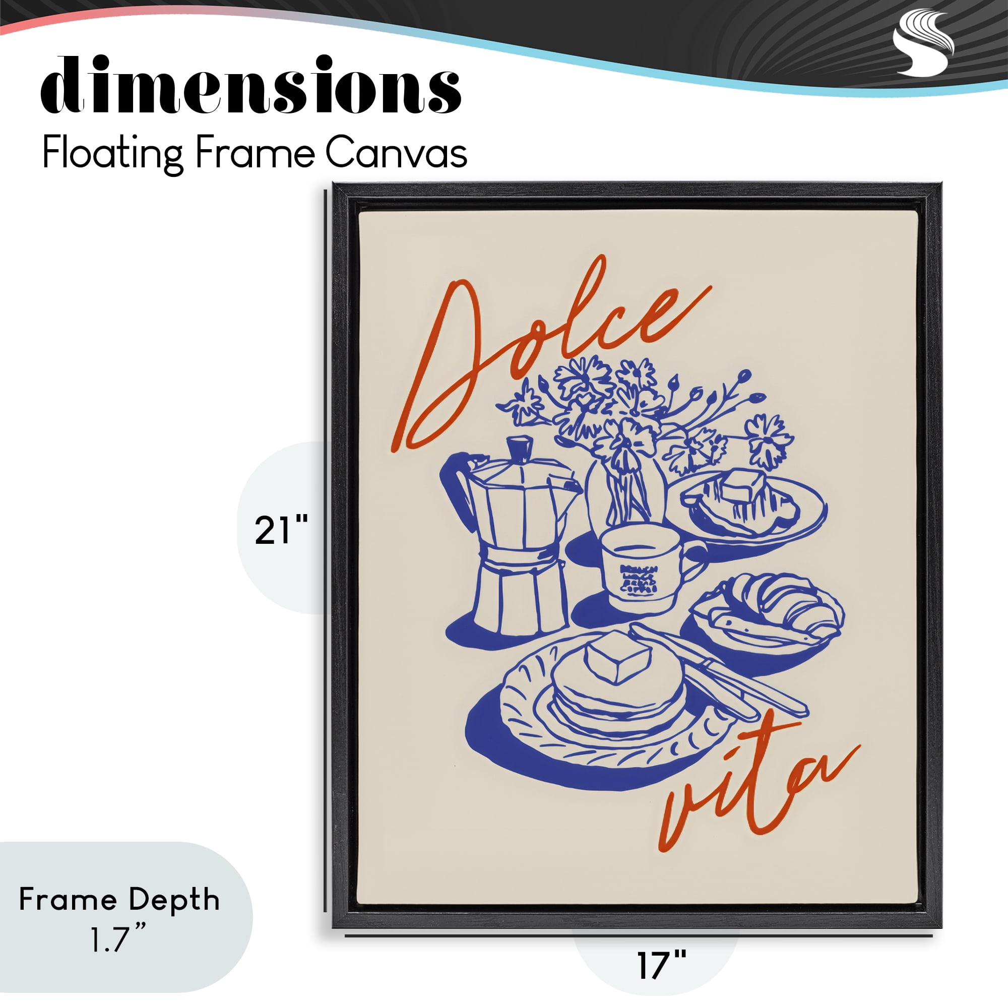 Stupell Industries Retro Breakfast Morning Spread Black Framed Floater Canvas Wall Art, design by The Prints Vibe