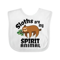 Inktastic Sloths Are My Spirit Animal with Cute Sloth Illustration Boys or Girls Baby Bib