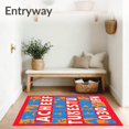 thumbnail image 3 of ODIKA 2'x3' Machine Washable Non-Slip Area Rug, Engaging Fundamental Language Modern Instructional High Traffic Rug with Pad, Red, 699194, 3 of 8