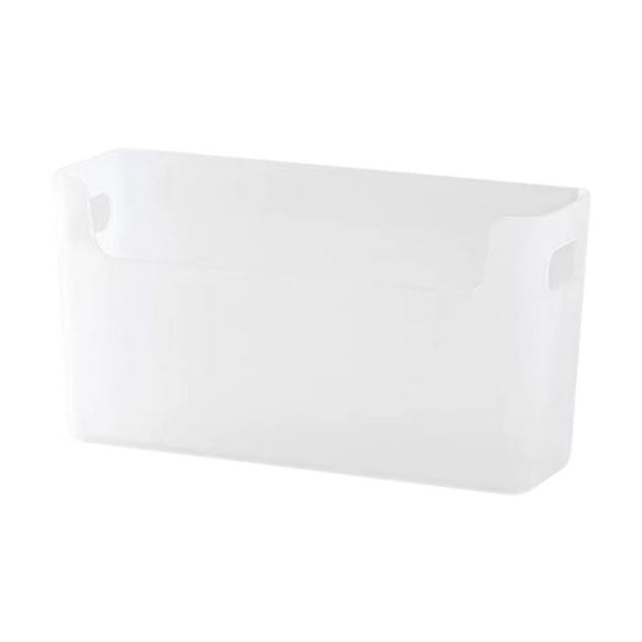 White Plastic Storage Bins, Pantry Organization and Storage Boxs with Handles, Open Plastic Storage Container for Home, Kitchen, Office, Shelves, Cabinet, Under Sink Organizer, 10.4x3.15x4.84"