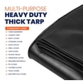 thumbnail image 4 of Tarpco Safety - Lona de poliéster extra resistente de 14 mil, resistente al agua, resistente a los rayos UV, a prueba de desgarros y desgarros, con bordes reforzados para techo, camping, patio, piscin, 4 of 5