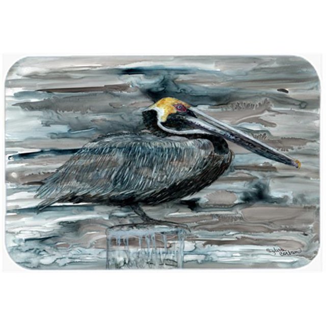 Carolines Treasures 8946JCMT Pelican In Grey Kitchen & Bath Mat, 24 x 36 in.
