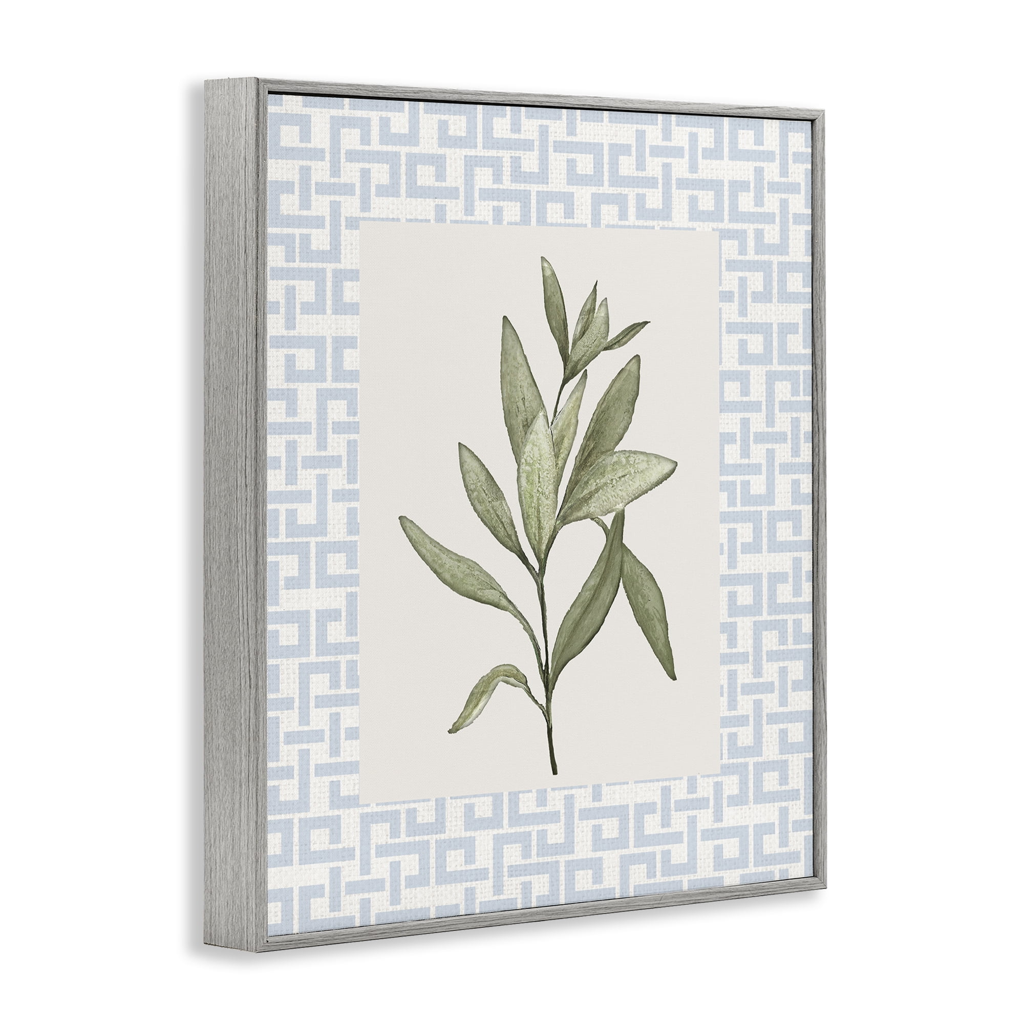Stupell Industries Leafy Fresh Herb Gray Framed Giclee Art, design by Diannart