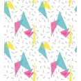 thumbnail image 3 of Abstract Duvet Cover Set, Memphis Style Modern Geometric Forms with Lines Colorful Triangles Graphic, Decorative 2 Piece Bedding Set with 1 Pillow Shams, Twin Size, Multicolor, by Ambesonne, 3 of 3