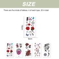 thumbnail image 2 of Kit de pegatinas de tatuajes temporales de 20 hojas, pegatinas de tatuaje para niñas y adultos, belleza, 2 of 5