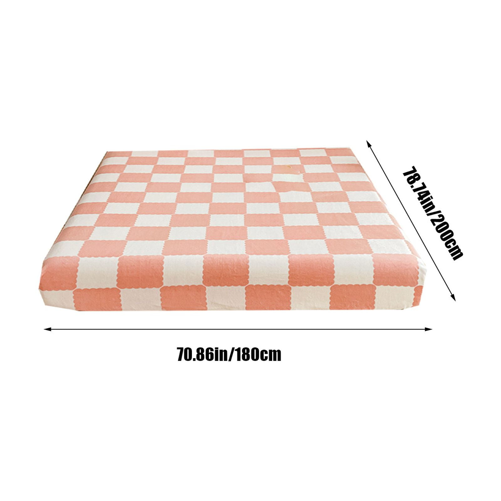 Quilted Fitted Sheet Winter Warm, Checkerboard Pattern Mattress Protector – Breathable Non-Slip Pocket Design, Soft Polyester Bed Cover for Care Bed, Home or Guest Room