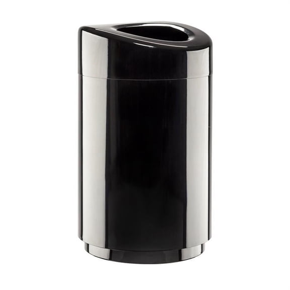 Safco Products Open Top Trash Receptacle with Liner 9920BL Black