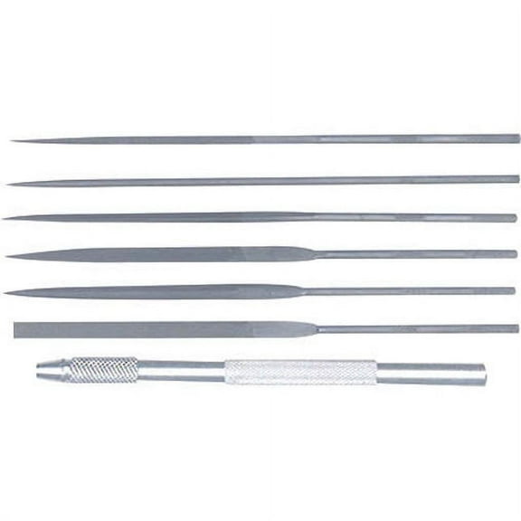 Excel Hobby Blade Corp 6 Ast File Set with Handle 5.5 Cut #2 EXL55668 Sandpaper
