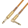 thumbnail image 1 of 10 Feet Electric Guitar Cable 6.35mm 1/4 inch Right Angle Plug Connect Cable, 1 of 10