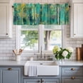 thumbnail image 2 of Forest Painting Window Valance Curtain Green Tree Rod Pocket Short Curtain for Living Room, Bedroom & Kitchen Window Decor 60x18in, 2 of 8