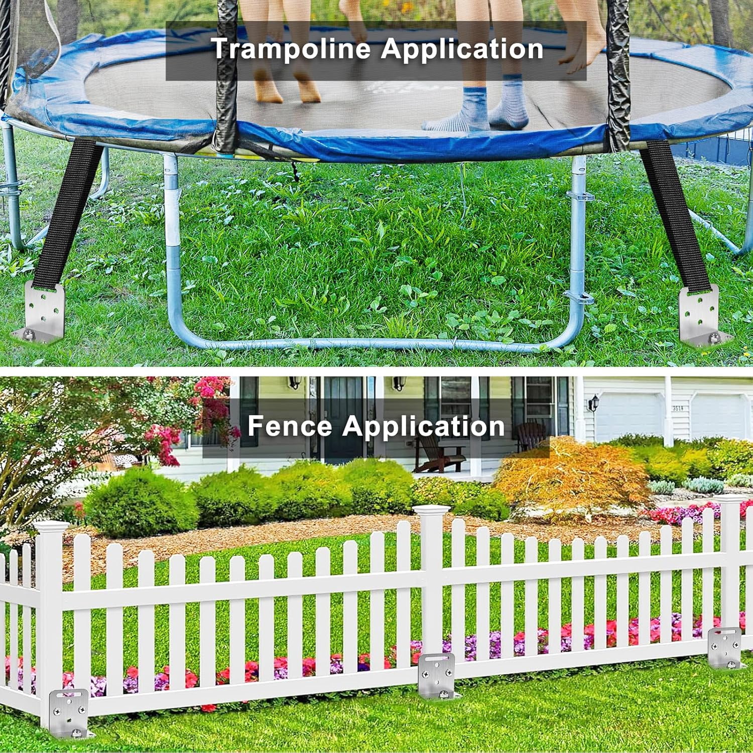 ThrottleT-2/4/6 Pack 18" 24" Ground Anchors Screw in Shed Anchor with L Bracket Trampoline Anchor Spiral Swingset Anchors for Swing Set, Mobile Home, Fence, Playset, Tent, Canopy, Carport