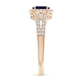 thumbnail image 3 of ANGARA Natural Oval Blue Sapphire Split Shank Halo Ring in 14K Rose Gold for Women (Size-6x4mm) | September Birthstone, Birthday, Anniversary, Jewelry Gift for Women | Natural Blue Sapphire Ring, 3 of 9